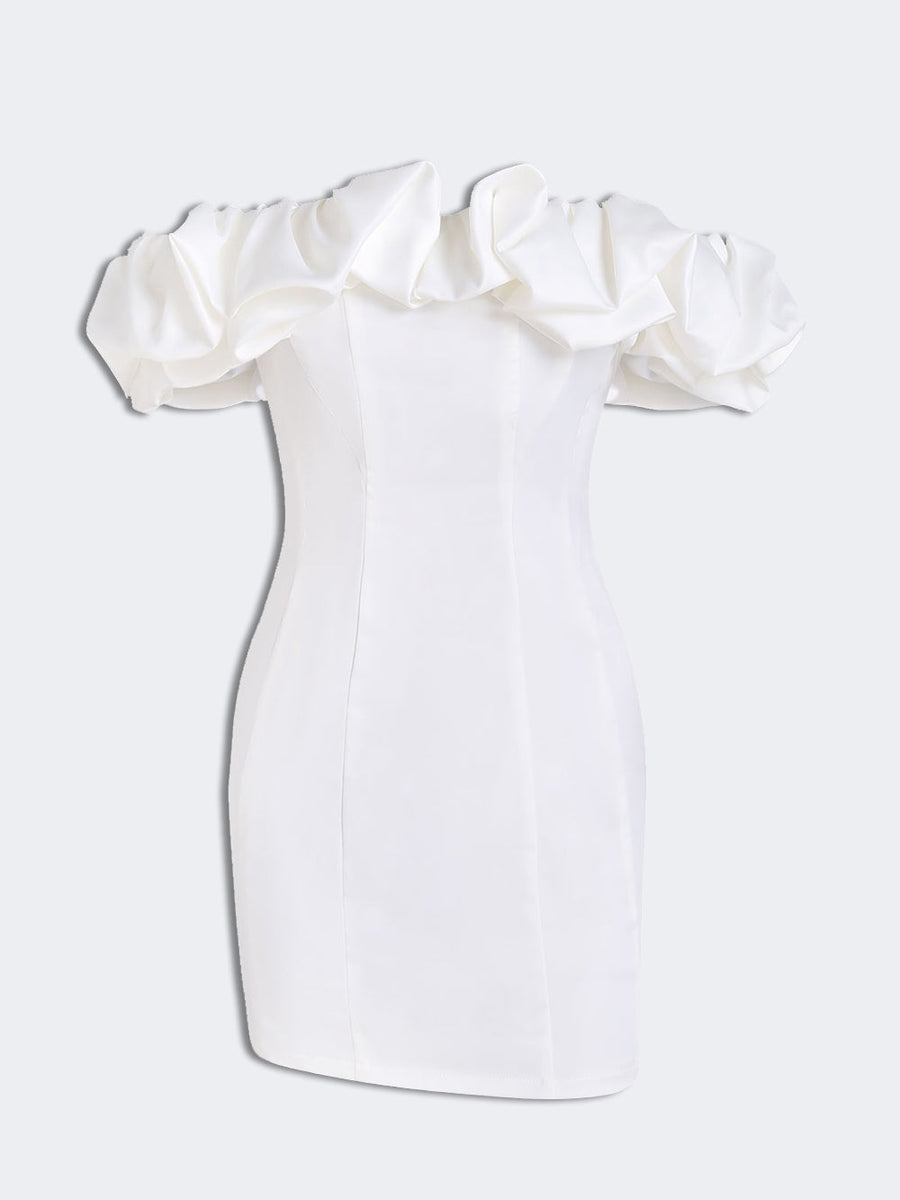 Elena | Cocktail Mini Dress Off Shoulder Ruffled