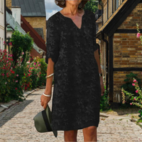 Brooklyn | Floral Mini Dress Split Neck