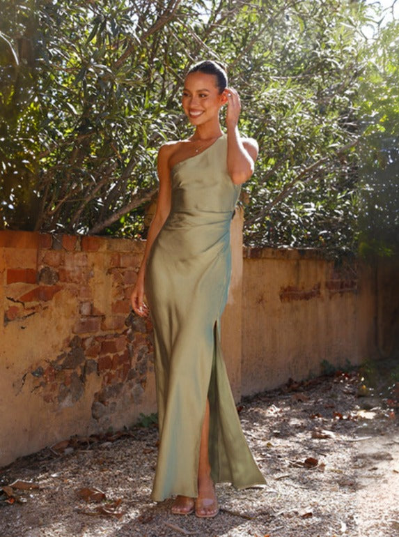 Miranda | Wedding Guest Maxi Dress One-Shoulder Slit
