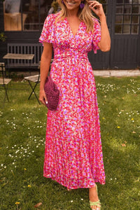 Nina | Floral Maxi Dress A-Line V-Neck
