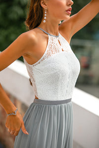 Iris | Wedding Guest Maxi Dress Halter Flared