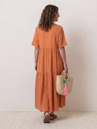 Tiffany | Boho Maxi Dress Tiered V-Neck