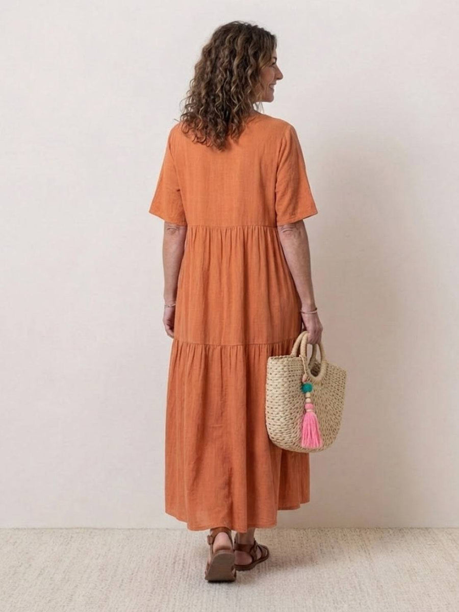 Tiffany | Boho Maxi Dress Tiered V-Neck