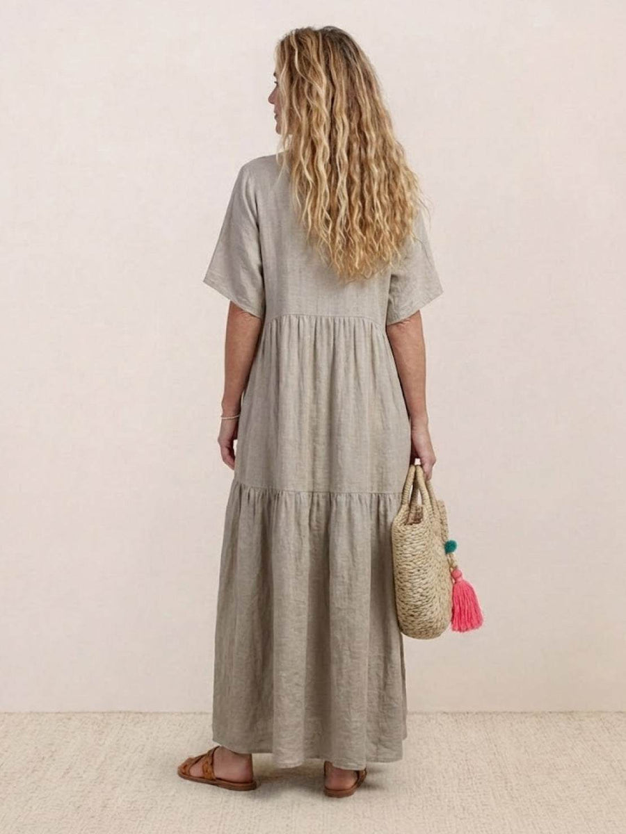 Tiffany | Boho Maxi Dress Tiered V-Neck