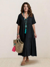 Tiffany | Boho Maxi Dress Tiered V-Neck
