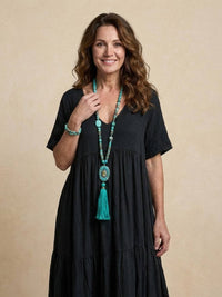 Tiffany | Boho Maxi Dress Tiered V-Neck