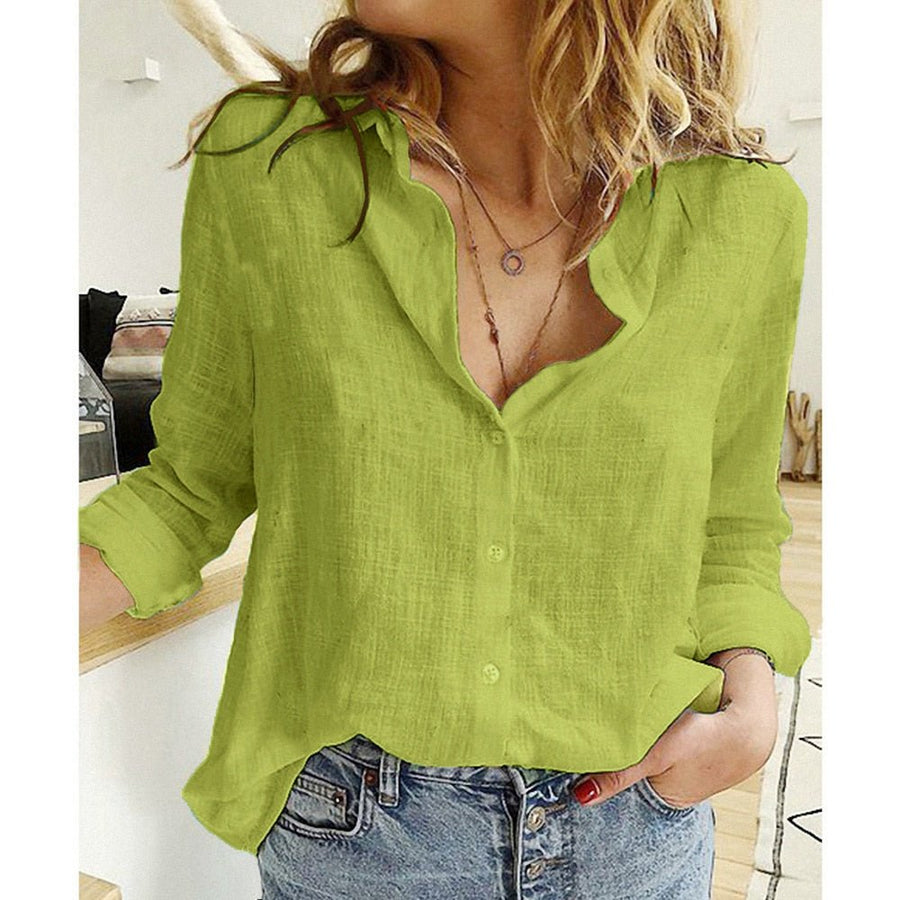 Rose |  Printed Blouse Button-Front