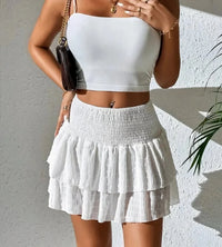 Vivian | Layered Mini Skirt Smocked