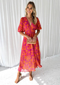 Sarah | Wedding Guest Maxi Dress Floral V-Neck