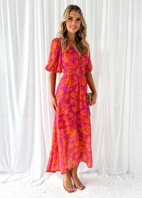 Sarah | Wedding Guest Maxi Dress Floral V-Neck