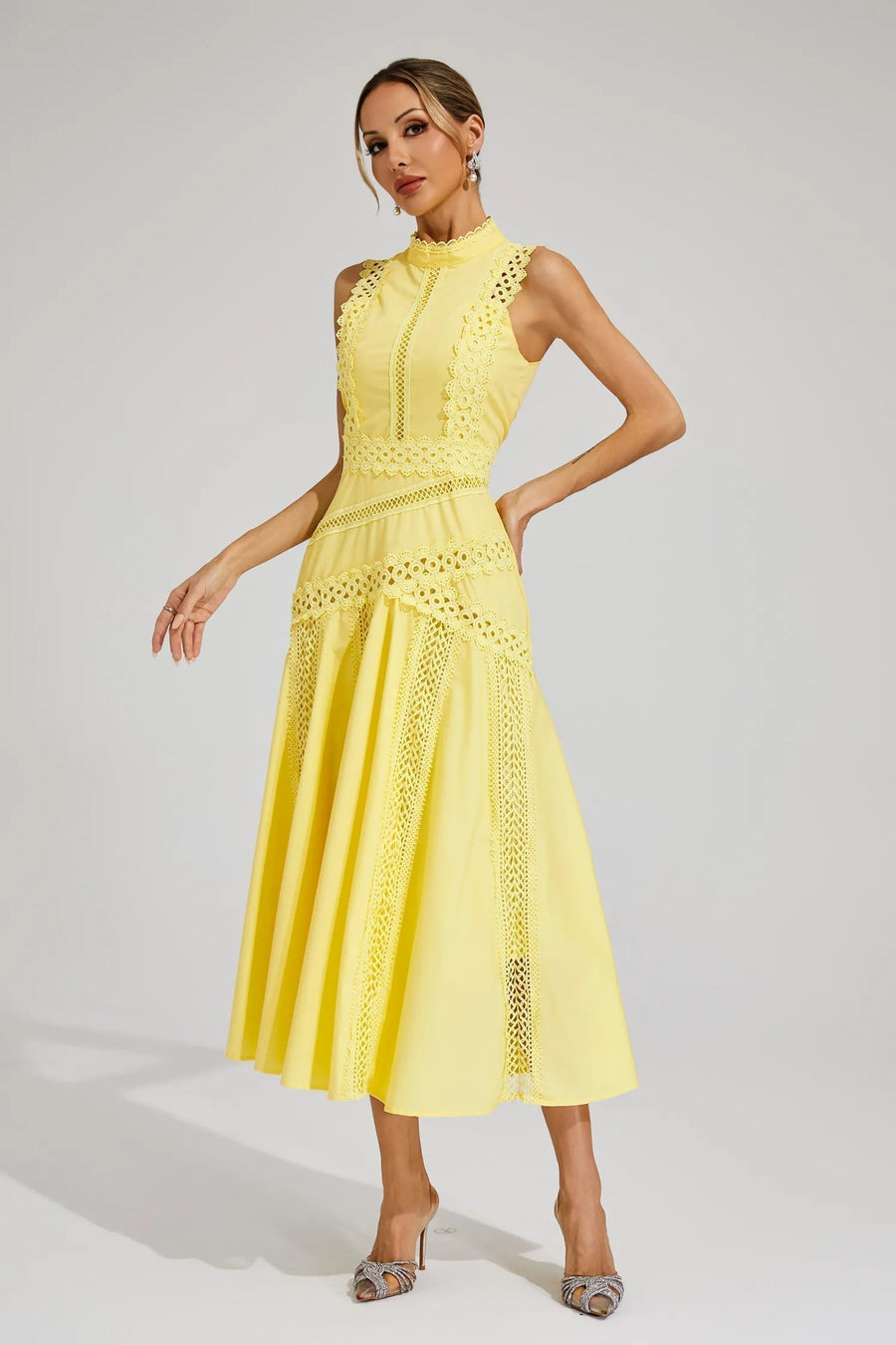 Theodora | Wedding Guest Midi Dress Lace A-Line
