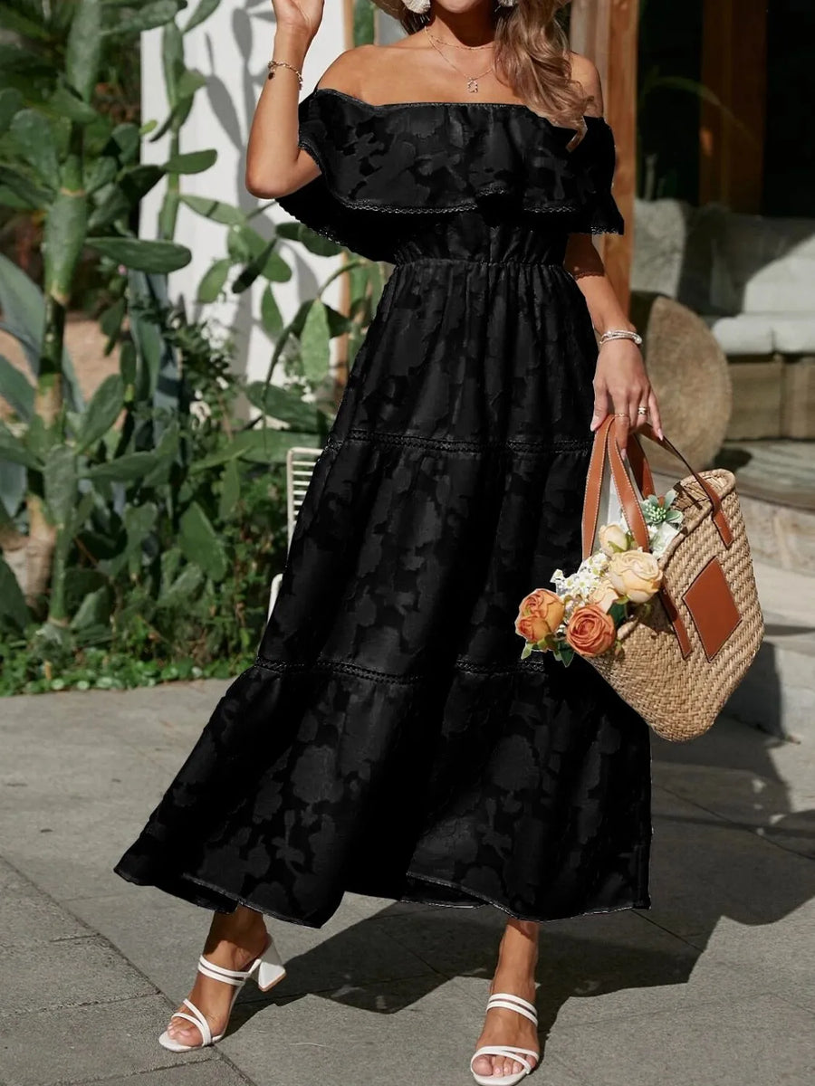 Quincy | Wedding Guest Maxi Dress Off-Shoulder Tiered