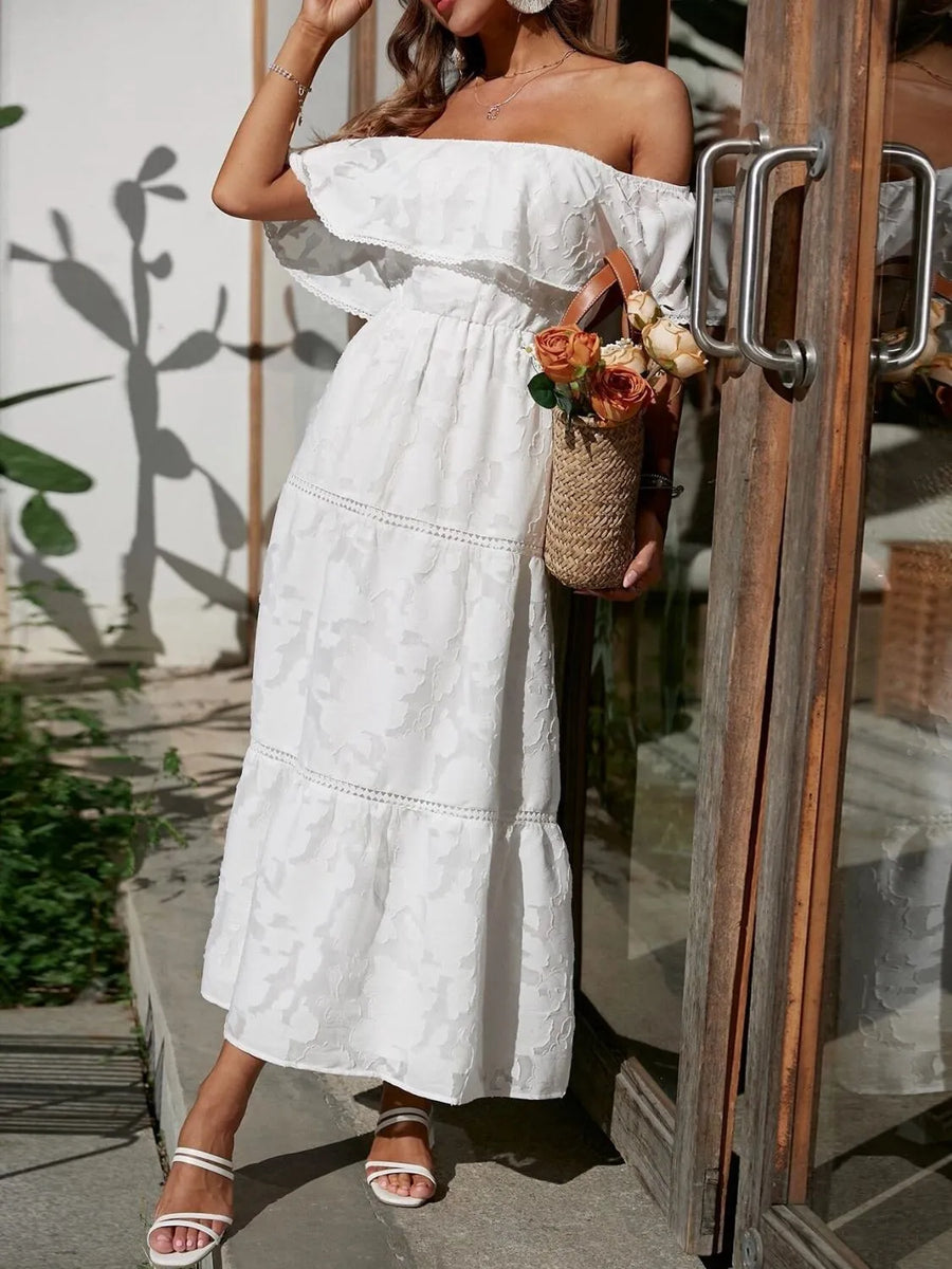 Quincy | Wedding Guest Maxi Dress Off-Shoulder Tiered