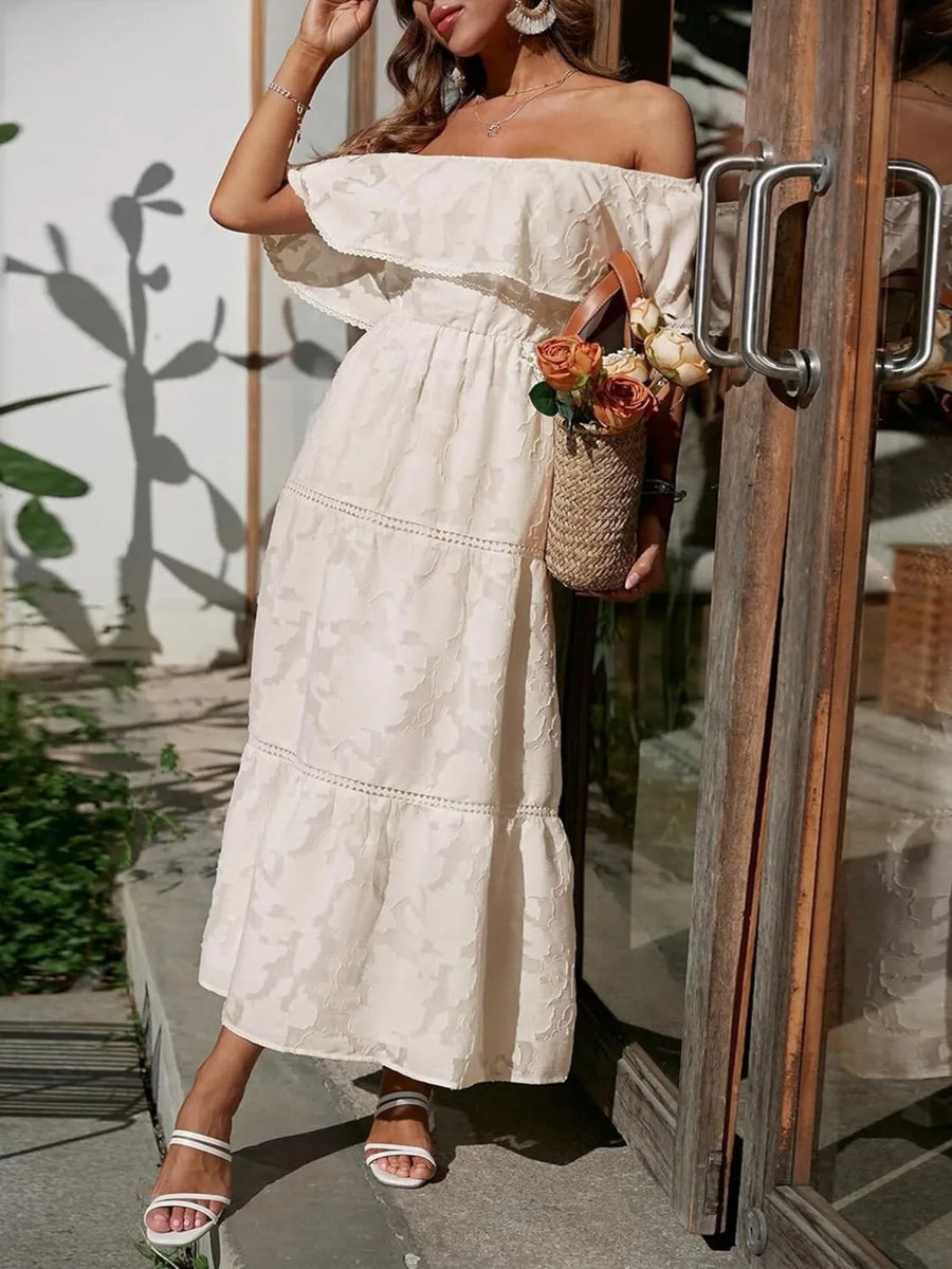 Quincy | Wedding Guest Maxi Dress Off-Shoulder Tiered