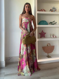 Rebecca | Wedding Guest Maxi Dress Strapless Floral