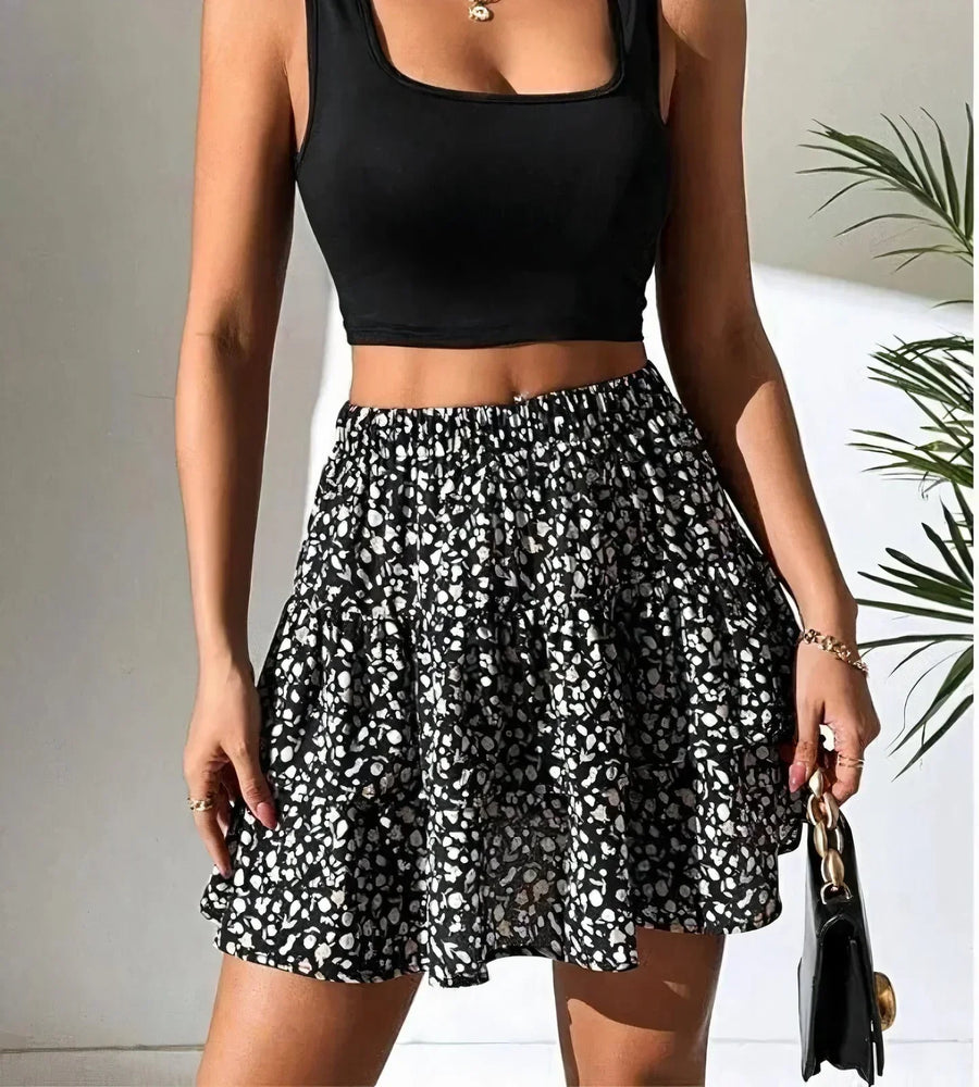 Vivian | Layered Mini Skirt Smocked